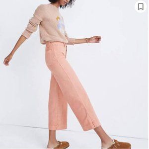 Madewell Straight Leg Button Front Pink Trousers